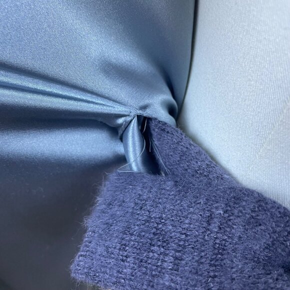 Womens Navy Blue/ Grey Wrap Cape Coat Oversized Style Sz 175/92A US L - Picture 7 of 12